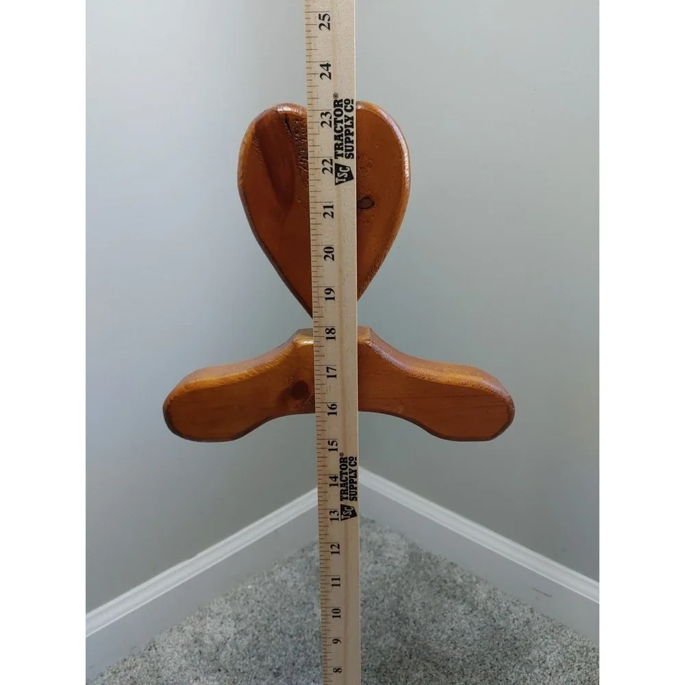 Heart Primitive Wooden Child Nursery Coat Hat Stand Country Cottage Towel Rack